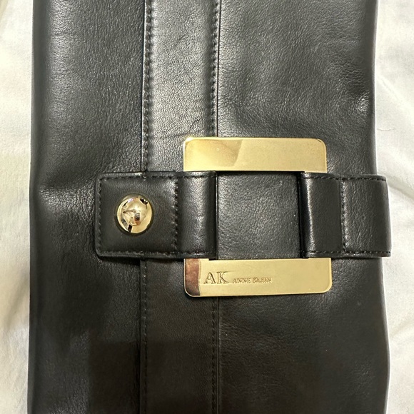 Anne Klein Black Leather Clutch - Picture 2 of 3